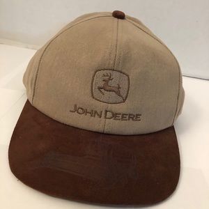 Tan/Brown John Deere Cap Columbine Graphic On Bill